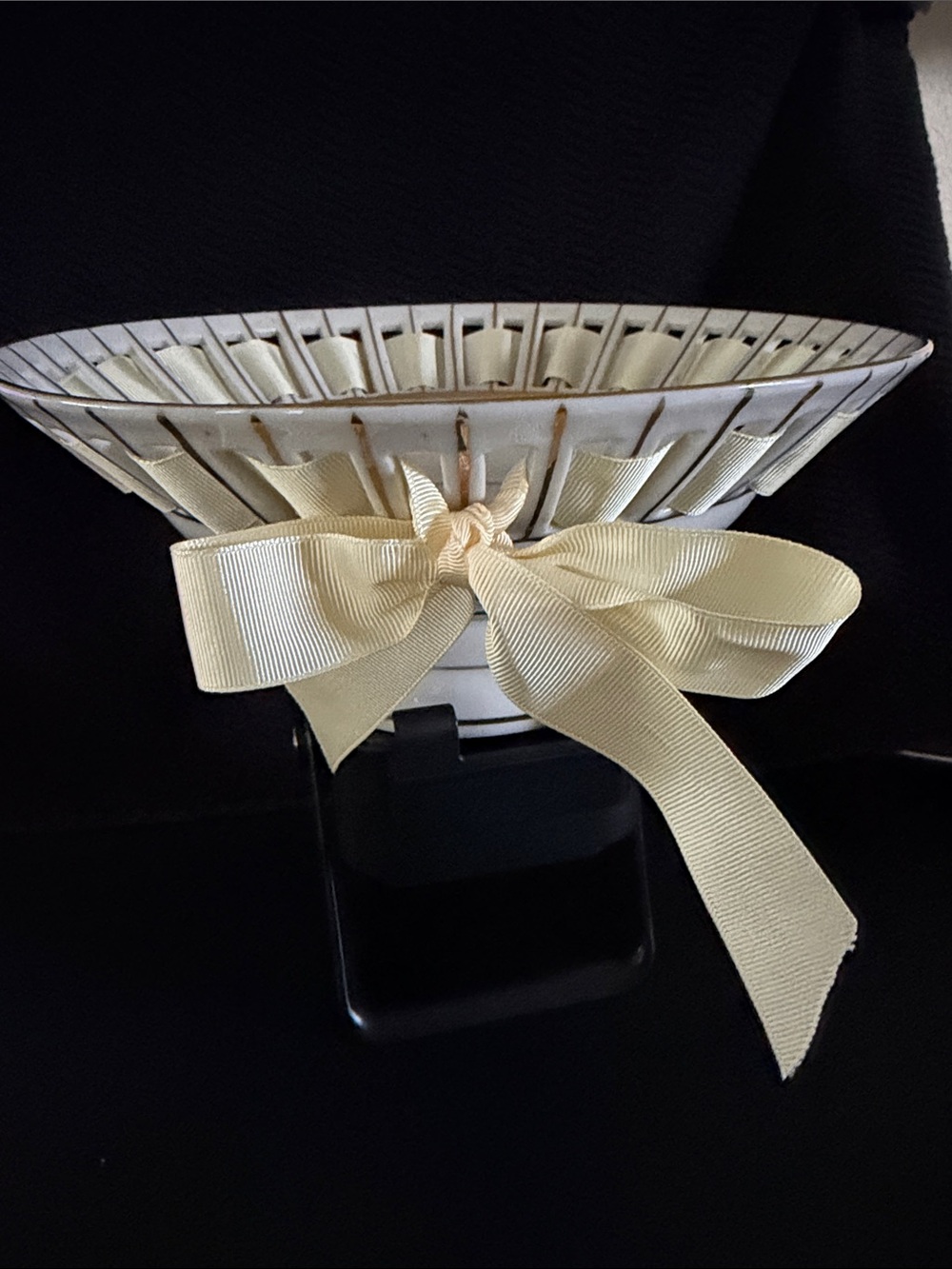 Rare Ardalt Japan, Lenwile China Reticulated 9" Gold Trim Bowl W/ detatched Base